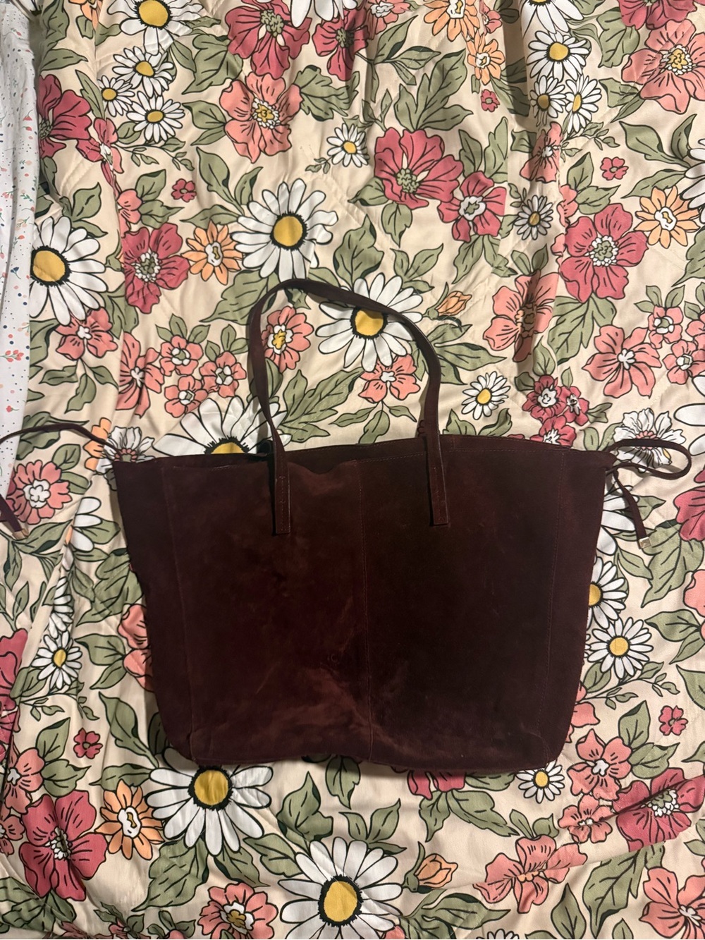 Mango Dark Brown Suede Tote Bag